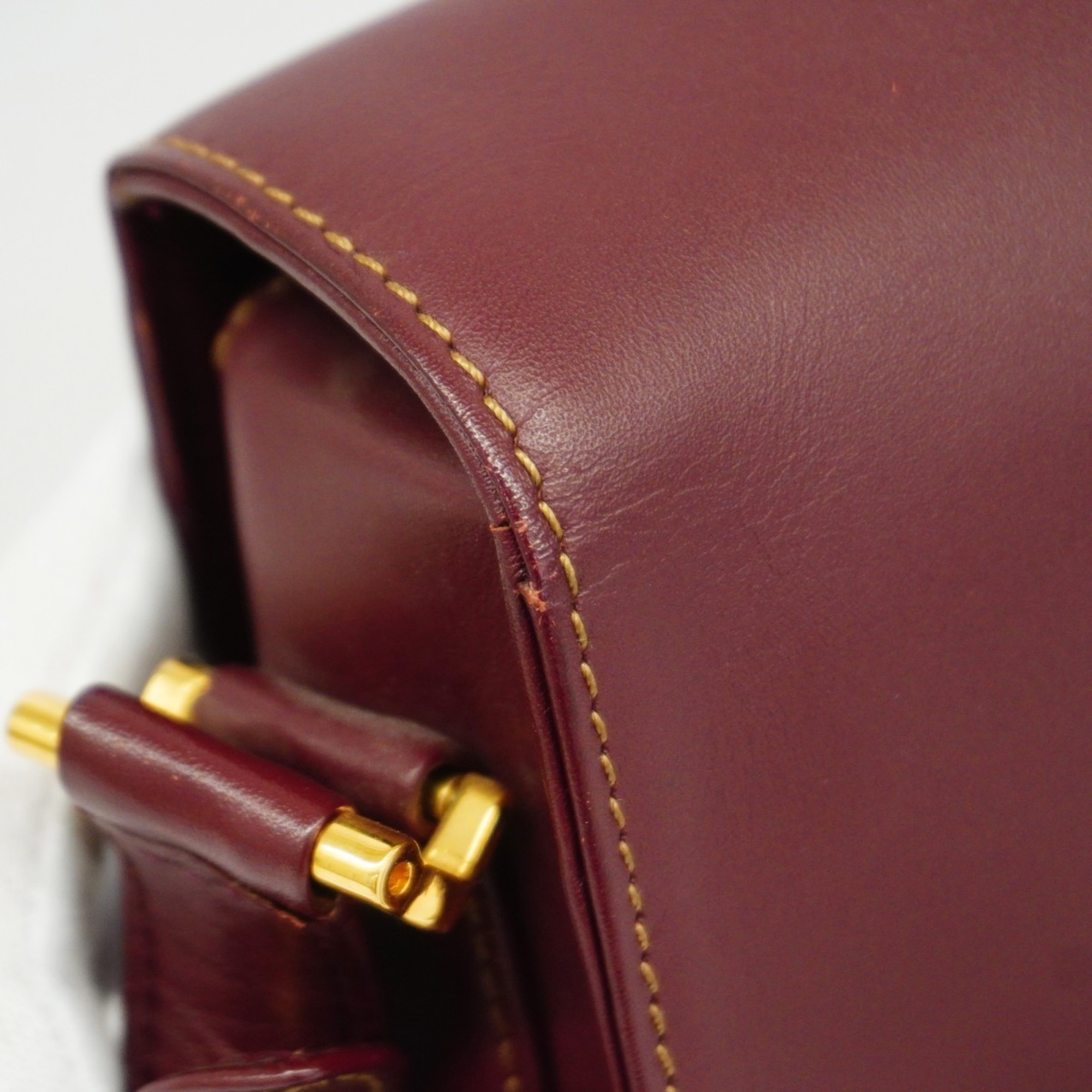 Cartier Shoulder Bag Must Leather Bordeaux Women's