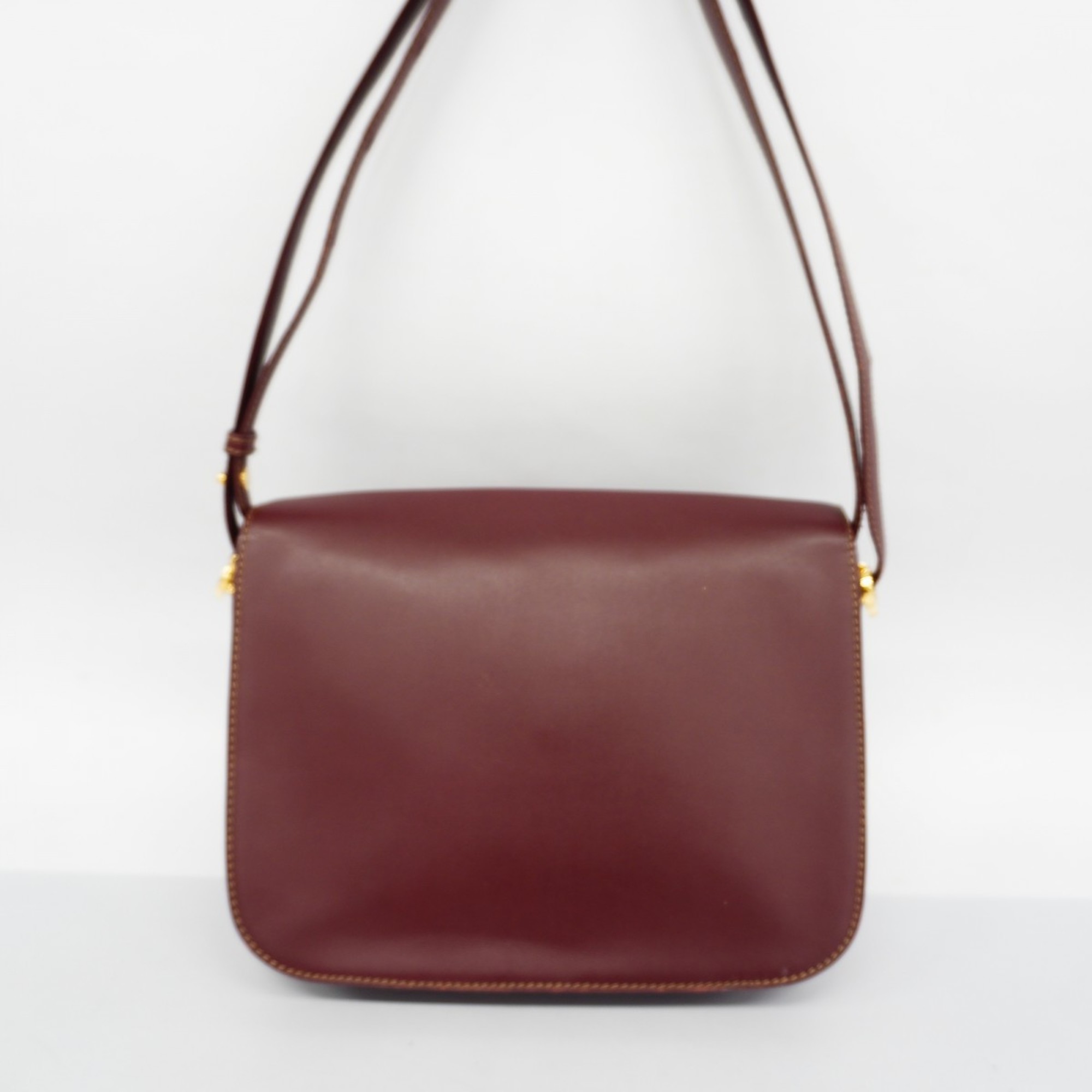 Cartier Shoulder Bag Must Leather Bordeaux Women's