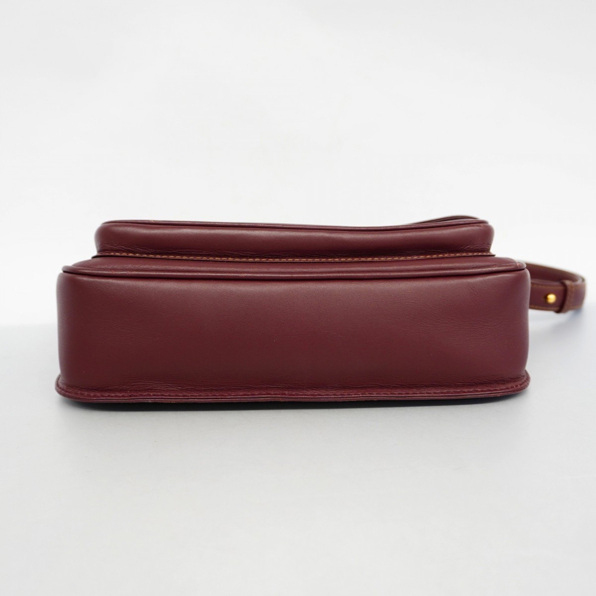 Cartier Shoulder Bag Must Leather Bordeaux Women's