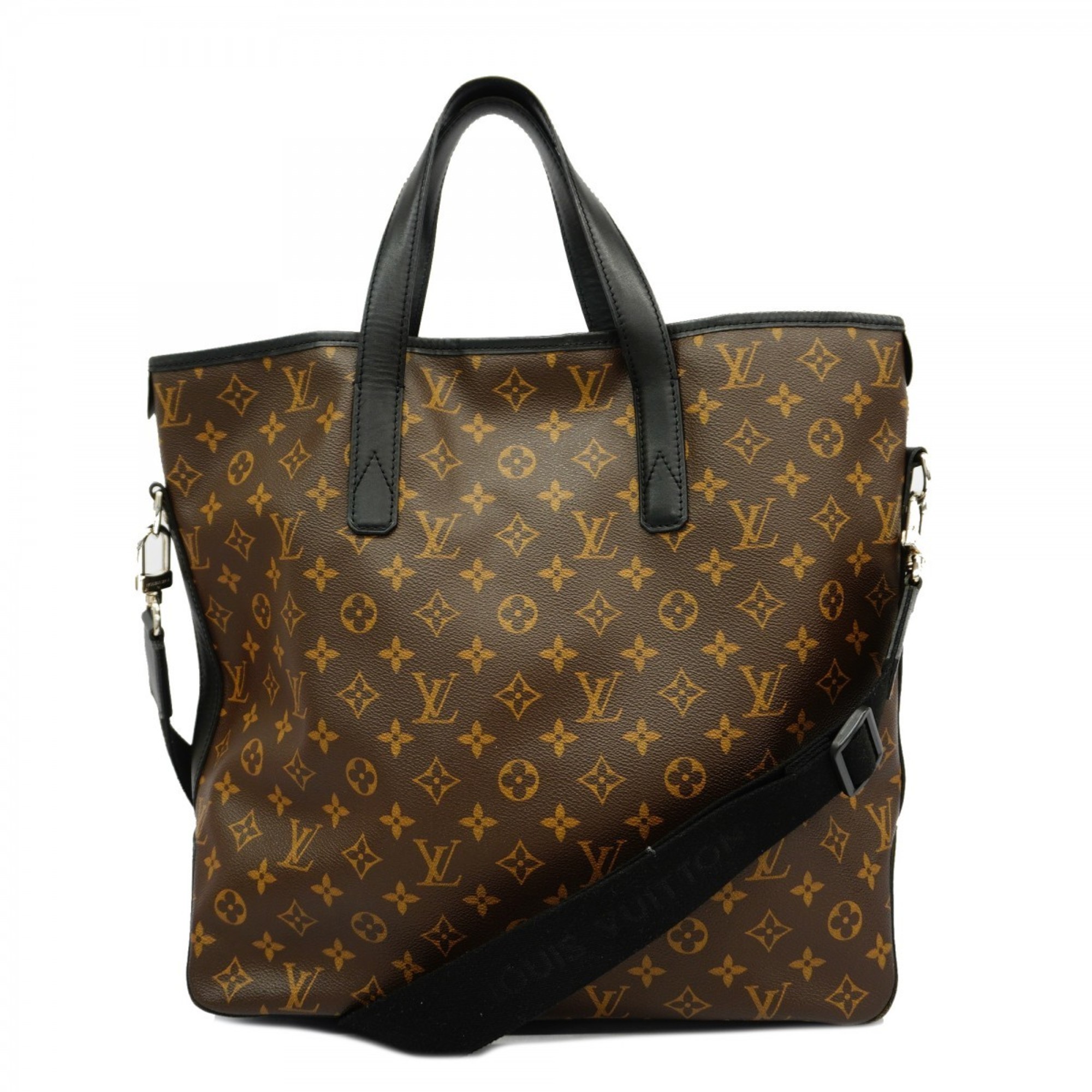 Louis Vuitton Tote Bag Monogram Macassar Davis M56708 Brown Black Men's