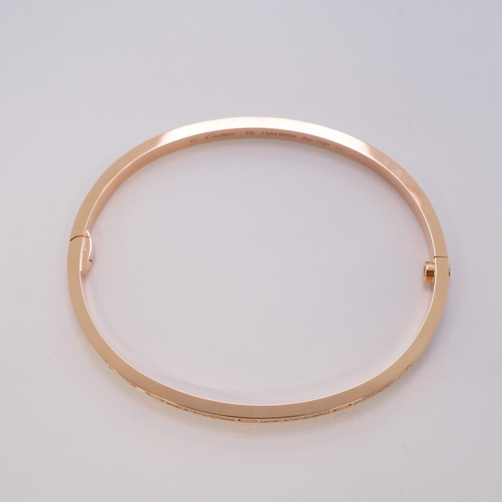 Cartier Bangle Love Bracelet Pavé K18PG Pink Gold Ladies