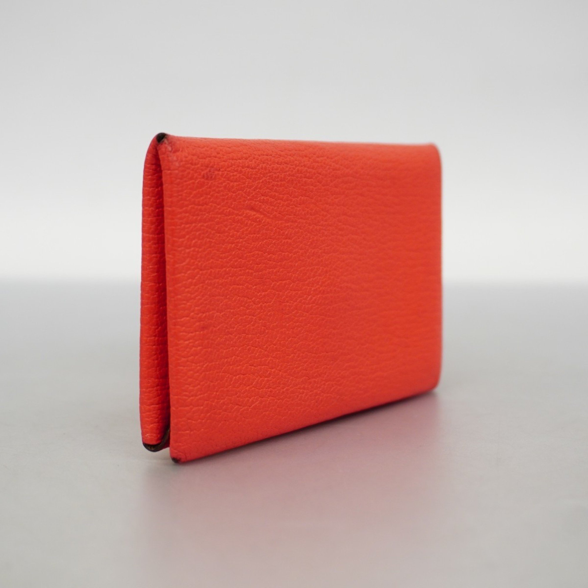 Hermes Business Card Holder/Card Case Calvi Verso Chevre Rose Texas Quebraco Y Stamp Ladies