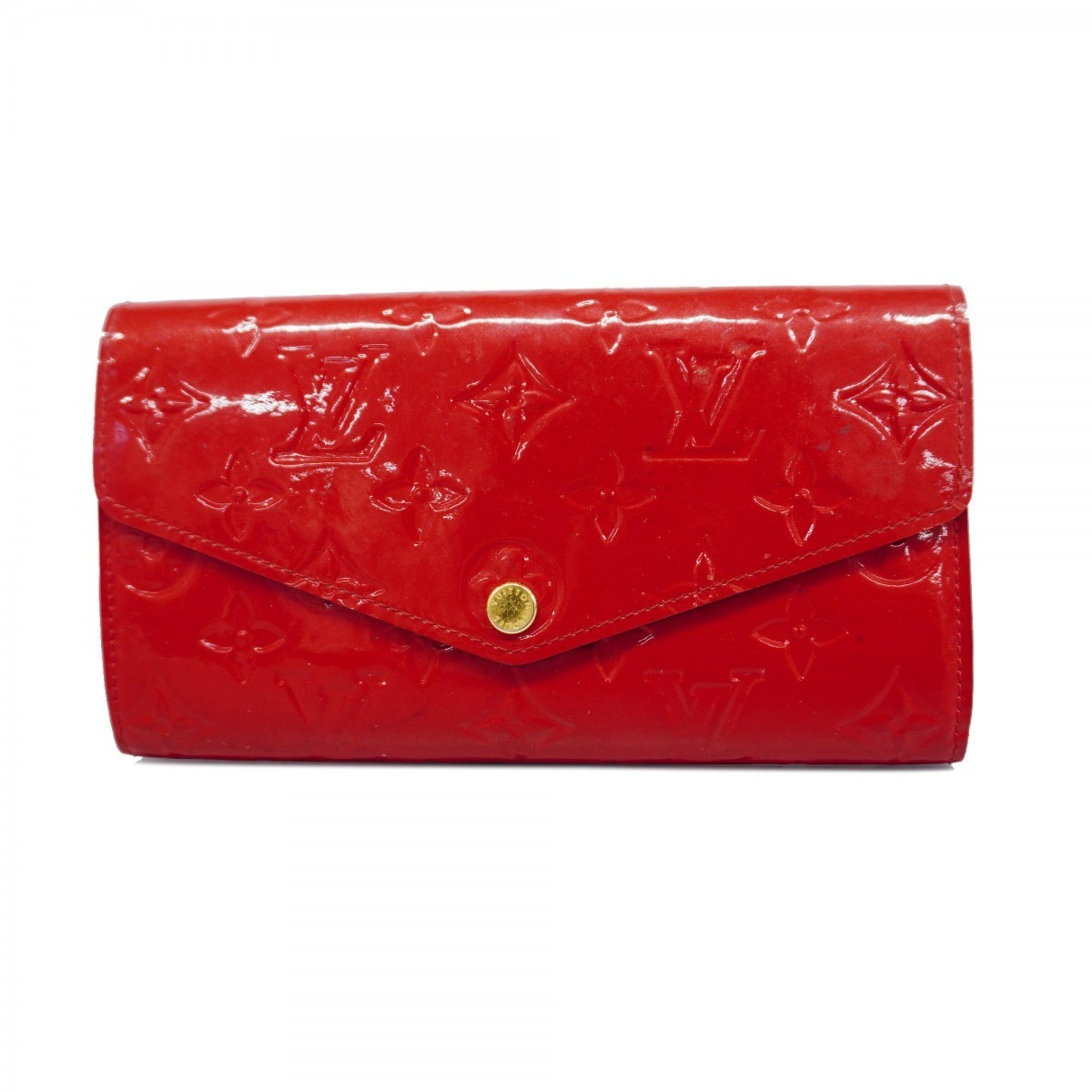 Louis Vuitton Long Wallet Vernis Portefeuille Sarah M90208 Cerise Ladies