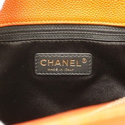 Chanel Tote Bag Matelasse Caviar Skin Orange Women's