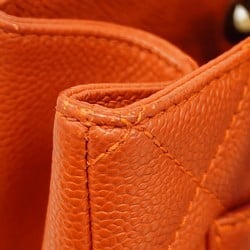 Chanel Tote Bag Matelasse Caviar Skin Orange Women's