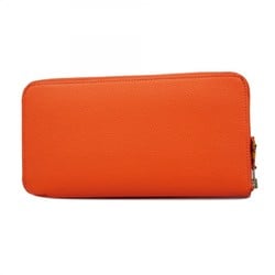 Hermes Long Wallet Azap Silk In Veau Epsom Rose Jaipur □R Stamped Ladies