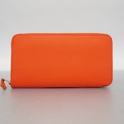 Hermes Long Wallet Azap Silk In Veau Epsom Rose Jaipur □R Stamped Ladies