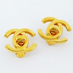 Chanel earrings turn lock GP plated gold ladies