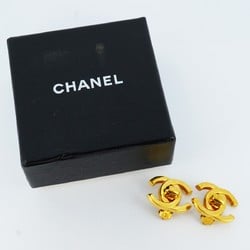 Chanel earrings turn lock GP plated gold ladies