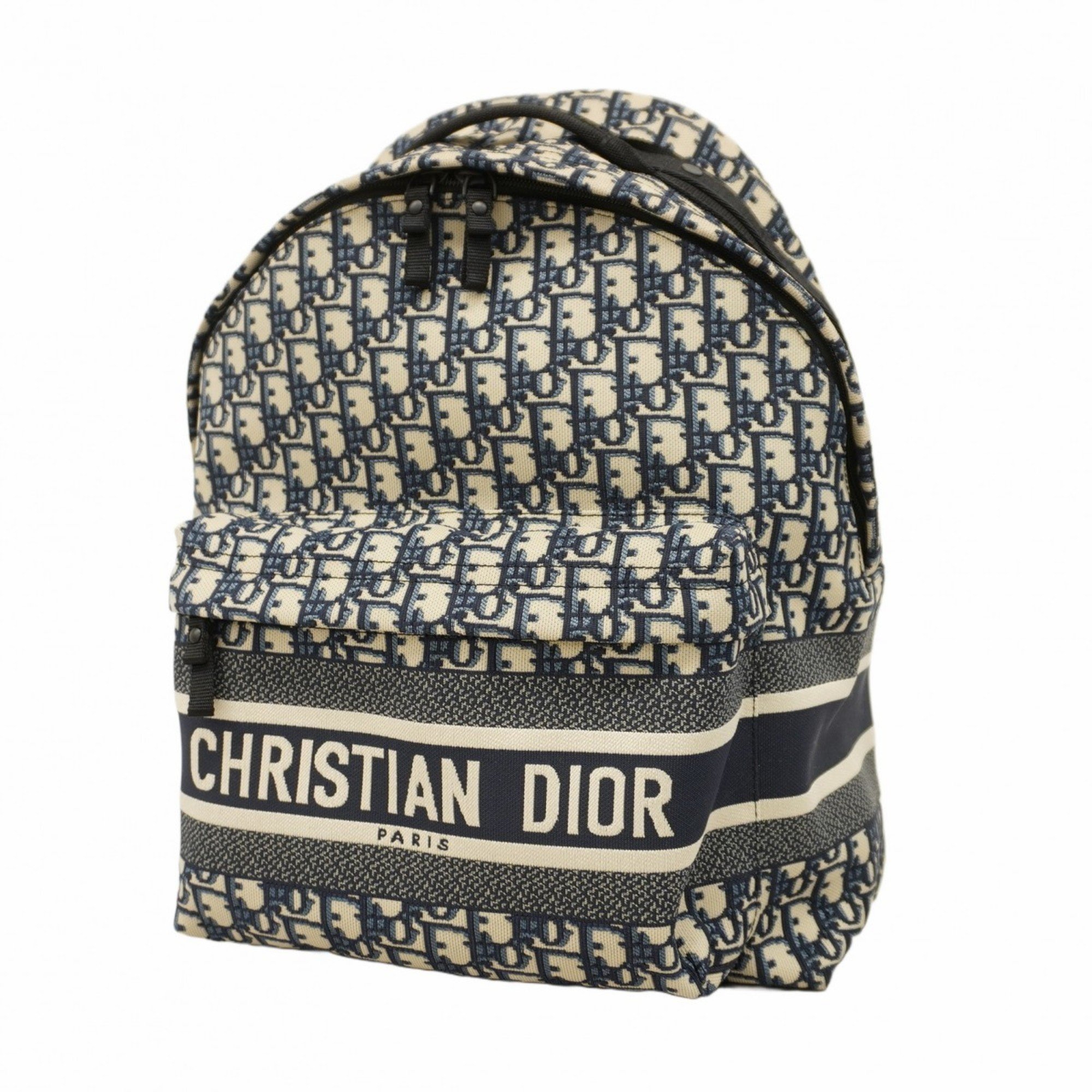 Christian Dior Backpack/Daypack Trotter Canvas Navy Black Women's