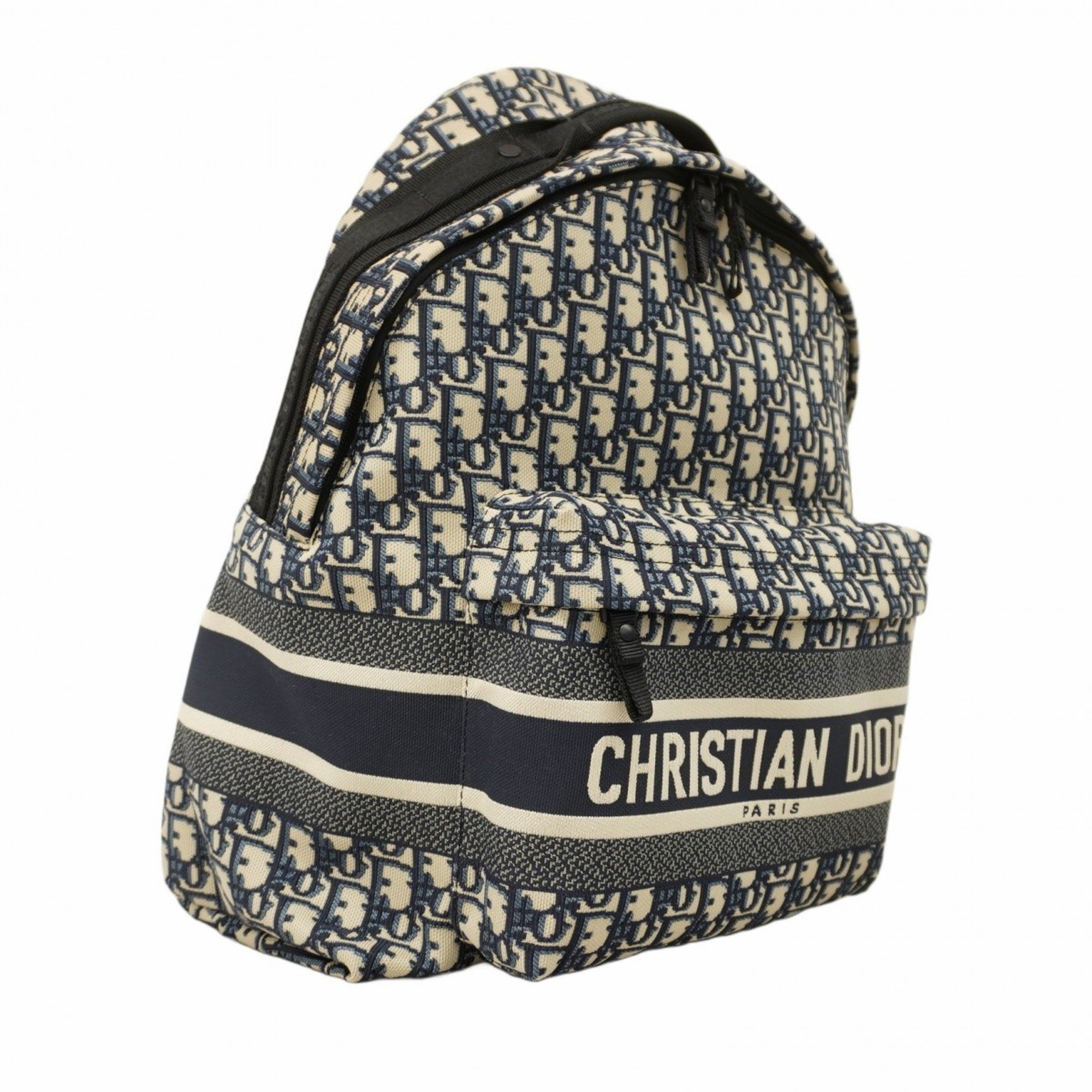 Christian Dior Backpack/Daypack Trotter Canvas Navy Black Women's