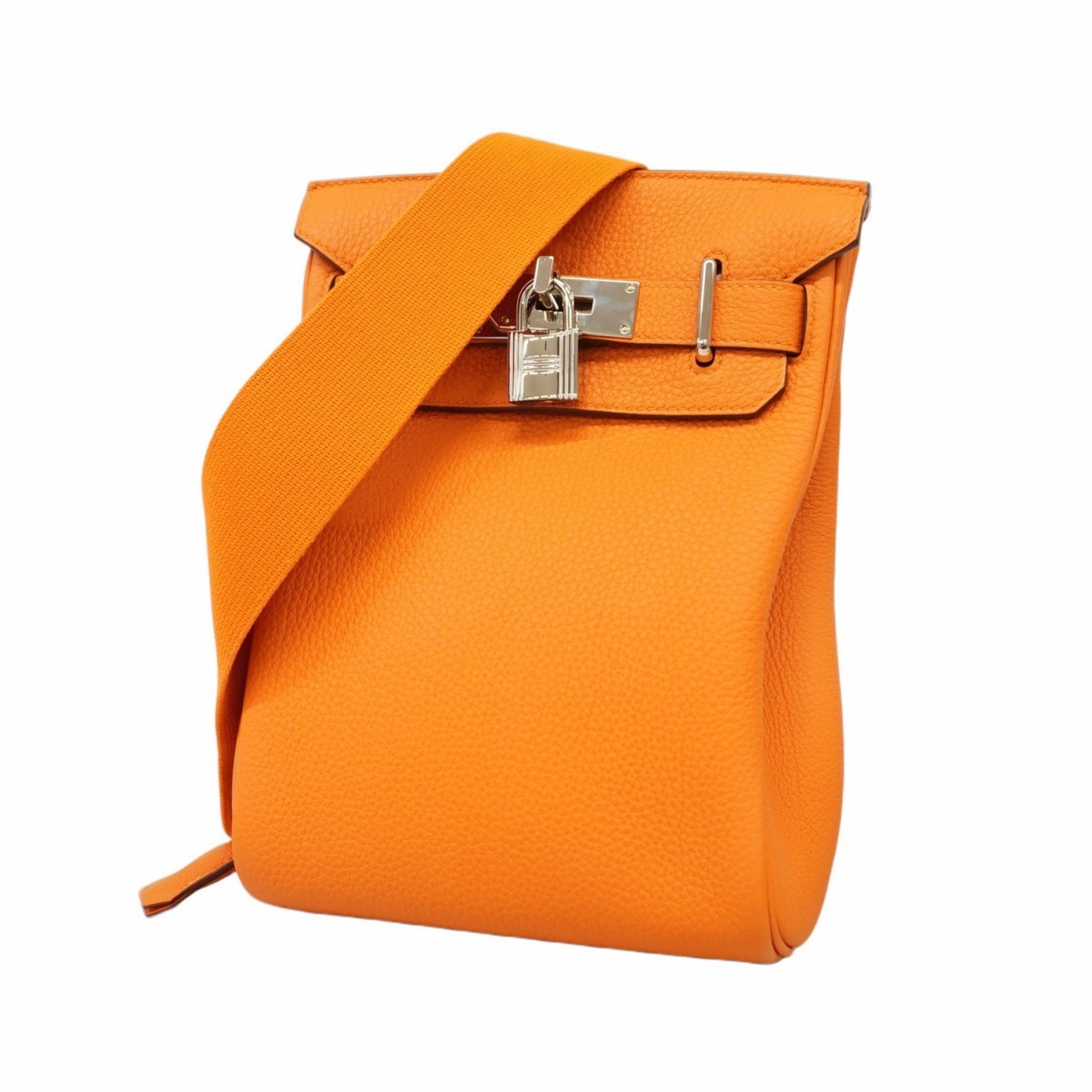 Hermes Body Bag Kelly Akkad PM Togo Orange Anne W Engraved Ladies