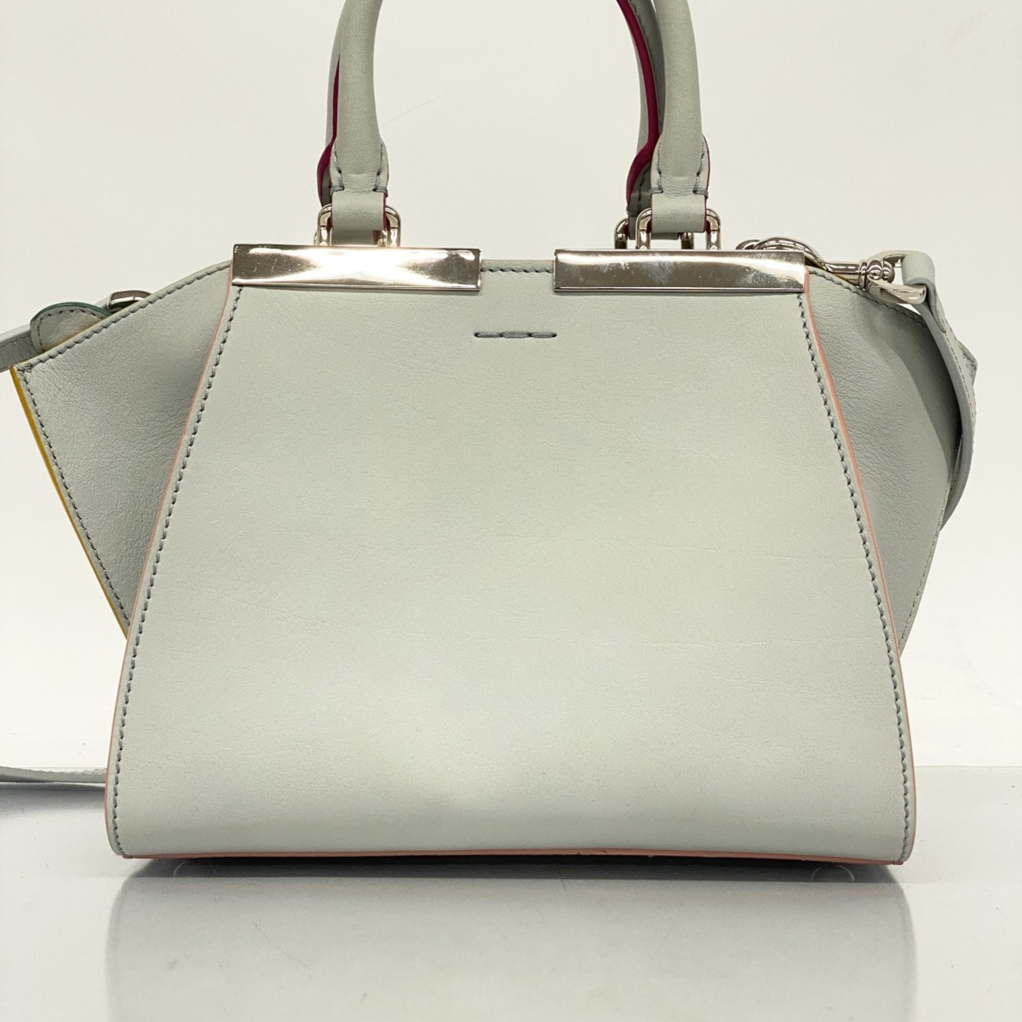 Fendi handbag leather grey ladies