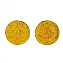 Chanel Earrings Coco Mark Circle GP Plated Gold Ladies