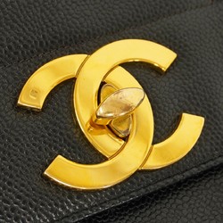 Chanel Handbag Mademoiselle Caviar Skin Black Women's