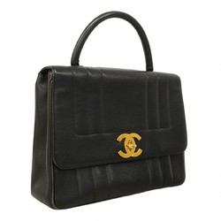 Chanel Handbag Mademoiselle Caviar Skin Black Women's