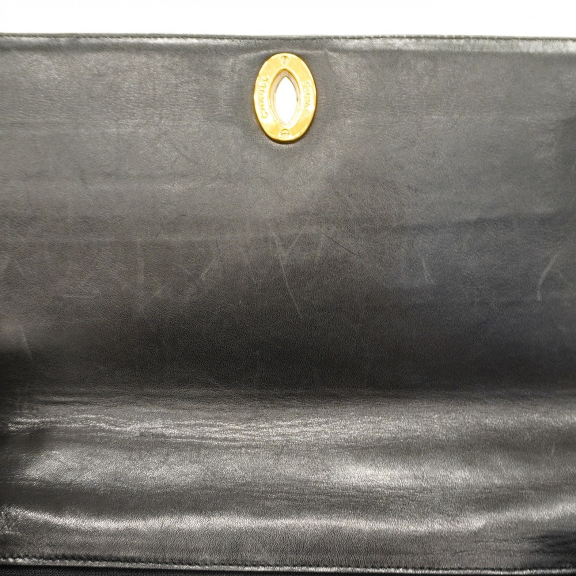 Chanel Handbag Mademoiselle Caviar Skin Black Women's