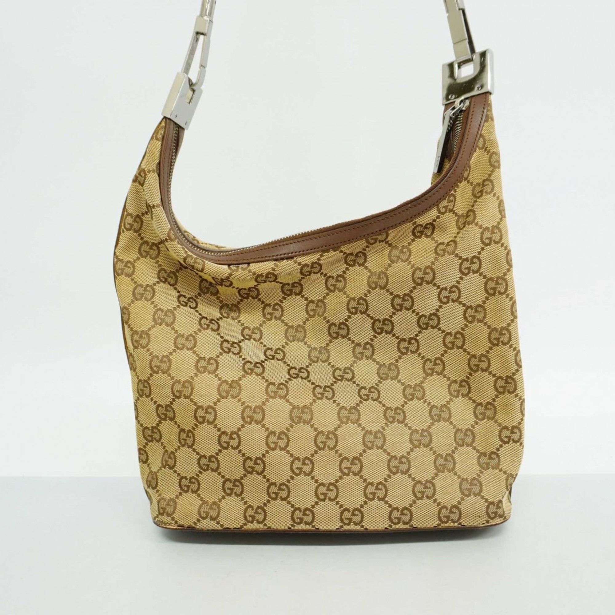 Gucci Shoulder Bag GG Canvas 001 3814 Brown Women's