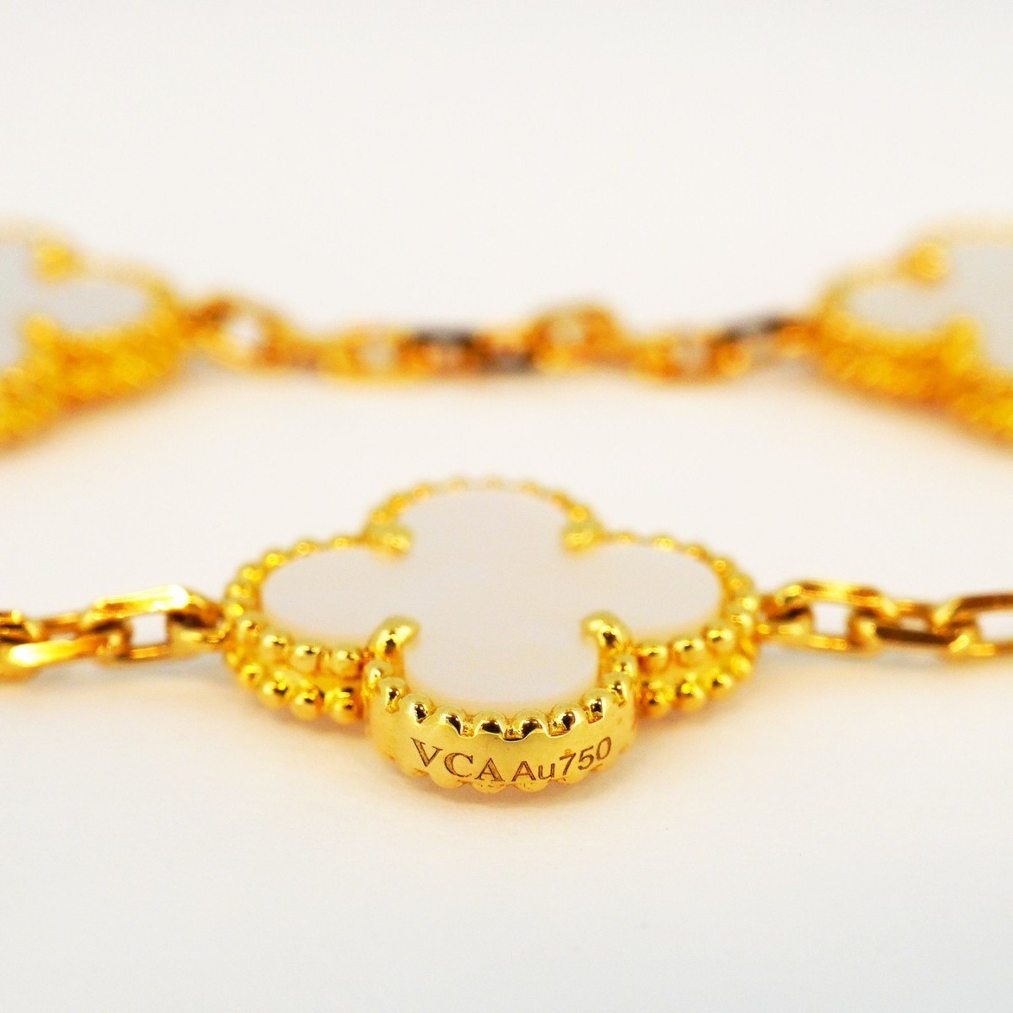 Van Cleef & Arpels Bracelet Alhambra Mother of Pearl K18YG Yellow Gold Ladies