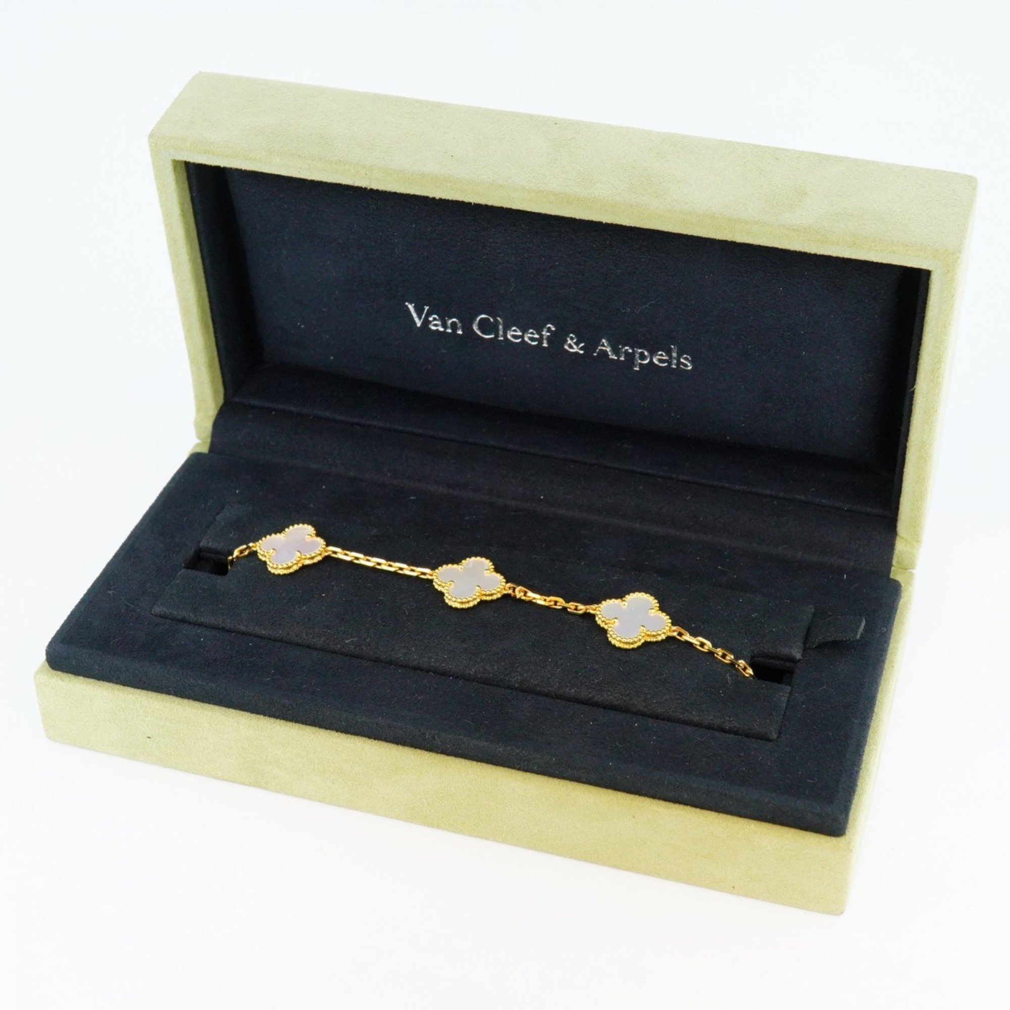 Van Cleef & Arpels Bracelet Alhambra Mother of Pearl K18YG Yellow Gold Ladies