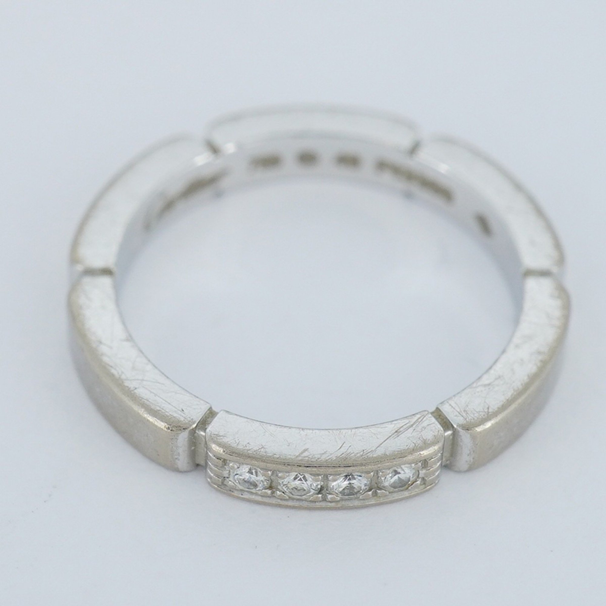 Cartier Ring Maillon Panthere 4PD Diamond K18WG White Gold #49 Ladies