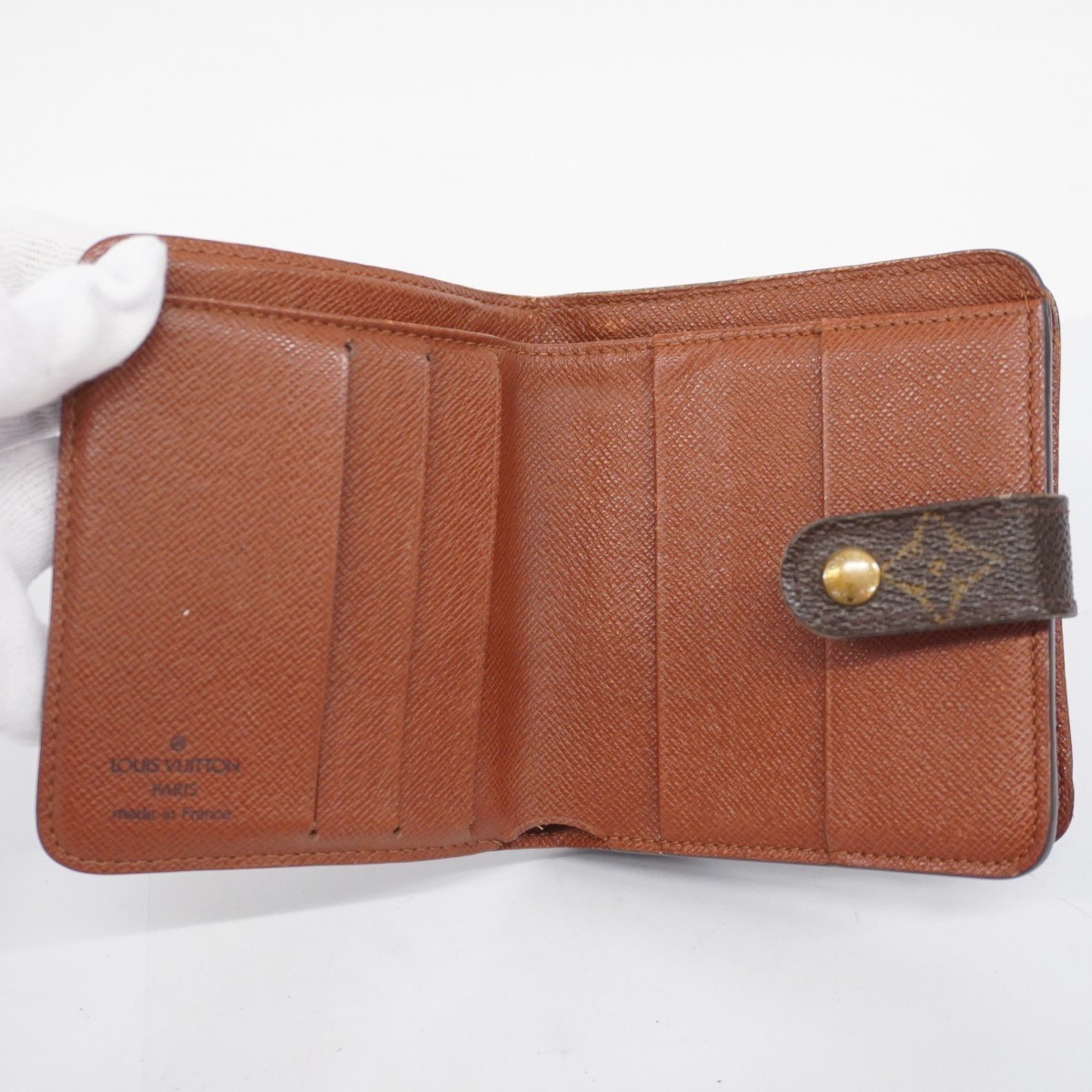 Louis Vuitton Wallet Monogram Compact Zip M61667 Brown Men's Women's