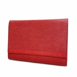 Louis Vuitton Clutch Bag Epi Pochette Envelope Castilian Red Ladies