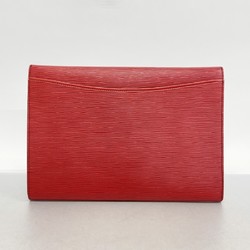 Louis Vuitton Clutch Bag Epi Pochette Envelope Castilian Red Ladies