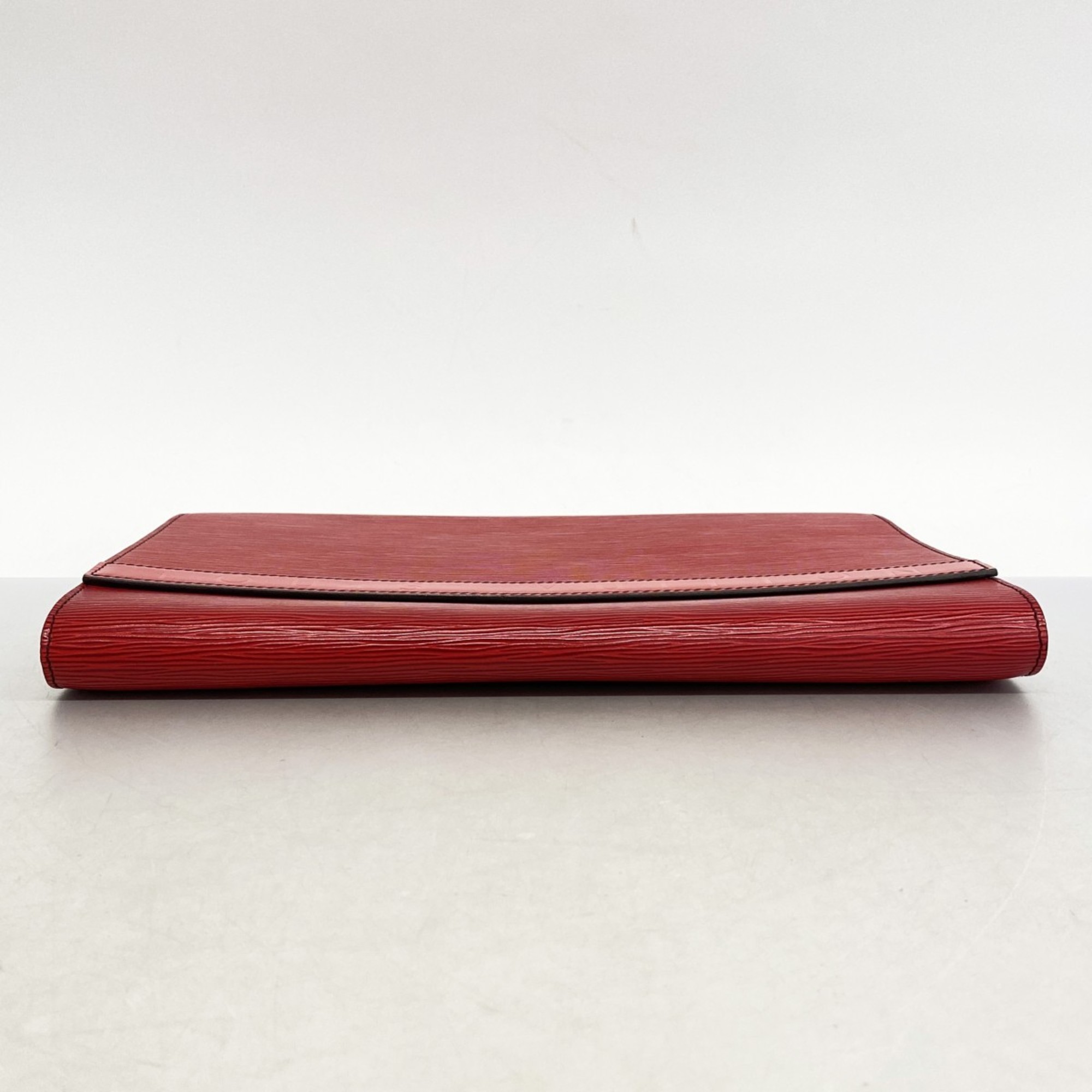 Louis Vuitton Clutch Bag Epi Pochette Envelope Castilian Red Ladies