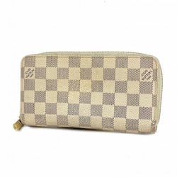 Louis Vuitton Long Wallet Damier Azur Zippy N60019 White Men's Women's