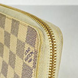 Louis Vuitton Long Wallet Damier Azur Zippy N60019 White Men's Women's