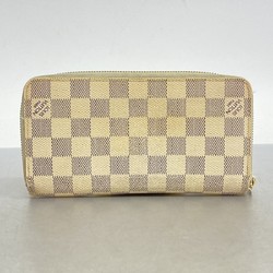 Louis Vuitton Long Wallet Damier Azur Zippy N60019 White Men's Women's