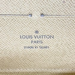 Louis Vuitton Long Wallet Damier Azur Zippy N60019 White Men's Women's