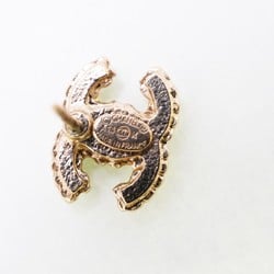 Chanel earrings with Coco mark and rhinestones, GP plating, champagne gold, for women