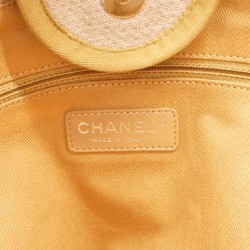 Chanel Tote Bag Deauville Canvas Brown White Women's