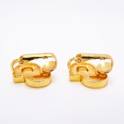 Christian Dior Earrings CD Rhinestone GP Plated Gold Ladies