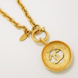 Chanel Necklace Coco Mark Circle GP Plated Gold Ladies