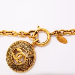 Chanel Necklace Coco Mark Circle GP Plated Gold Ladies