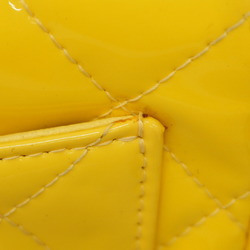 Chanel Shoulder Bag Matelasse Patent Leather Yellow Women's