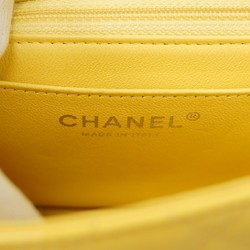 Chanel Shoulder Bag Matelasse Patent Leather Yellow Women's