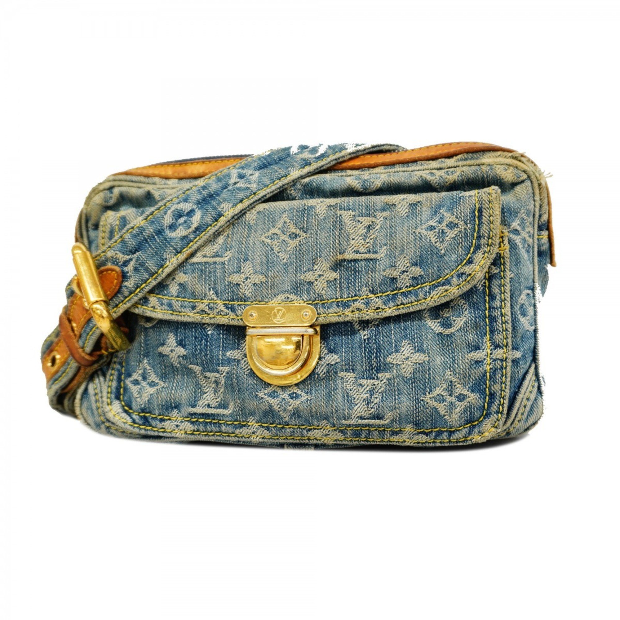 Louis Vuitton Waist Bag Monogram Denim Bum M95347 Blue Women's