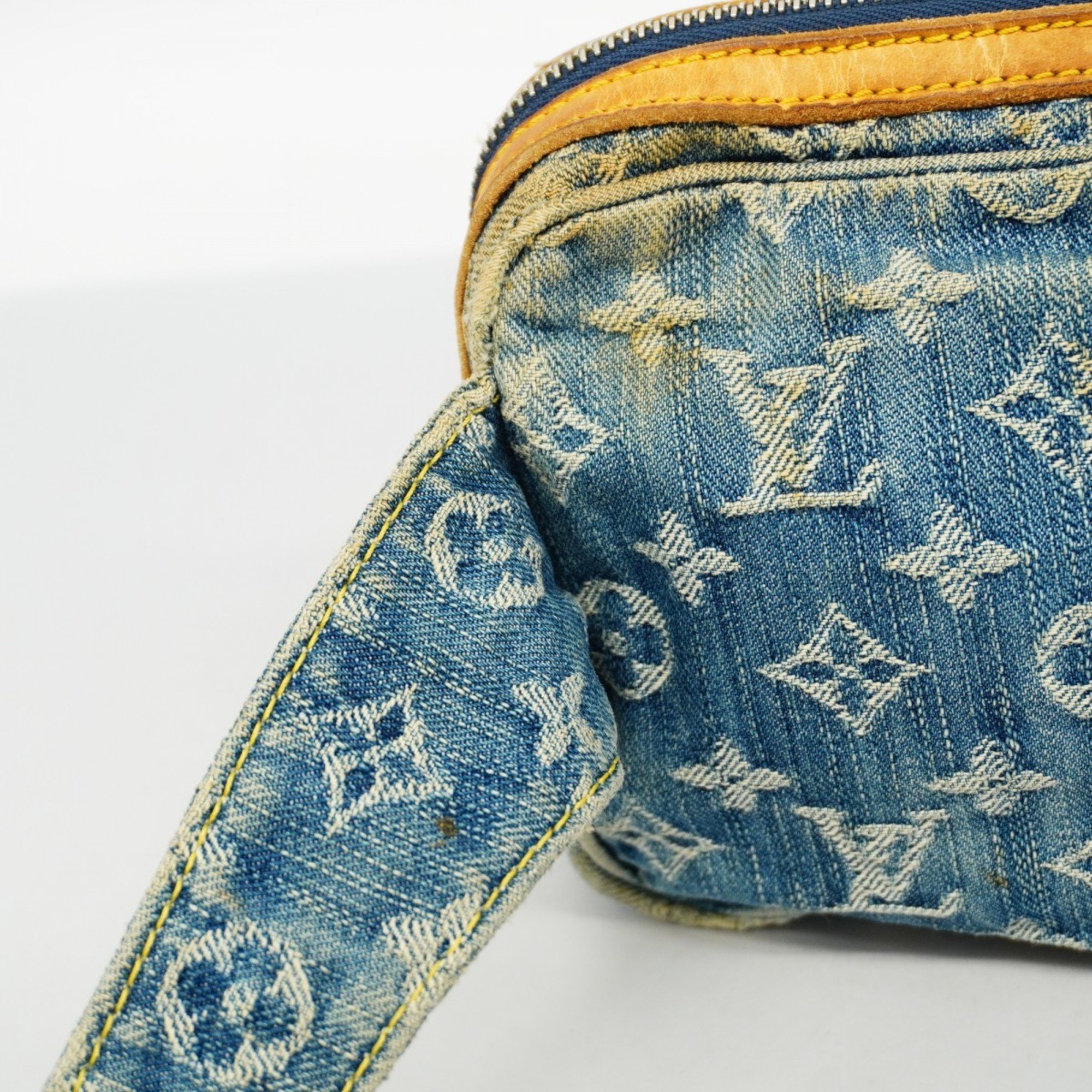 Louis Vuitton Waist Bag Monogram Denim Bum M95347 Blue Women's