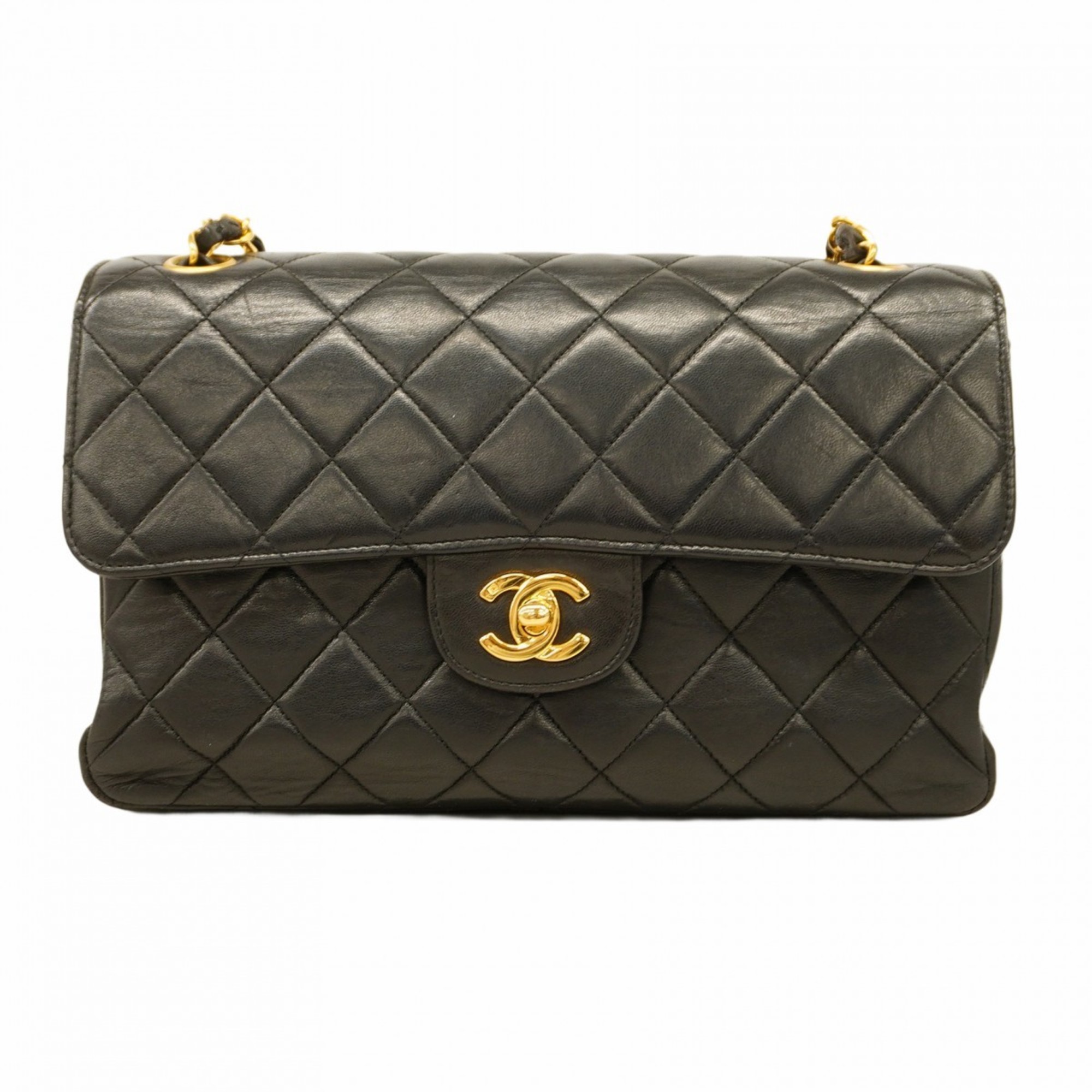 Chanel Shoulder Bag Matelasse Double Face Lambskin Black Women's