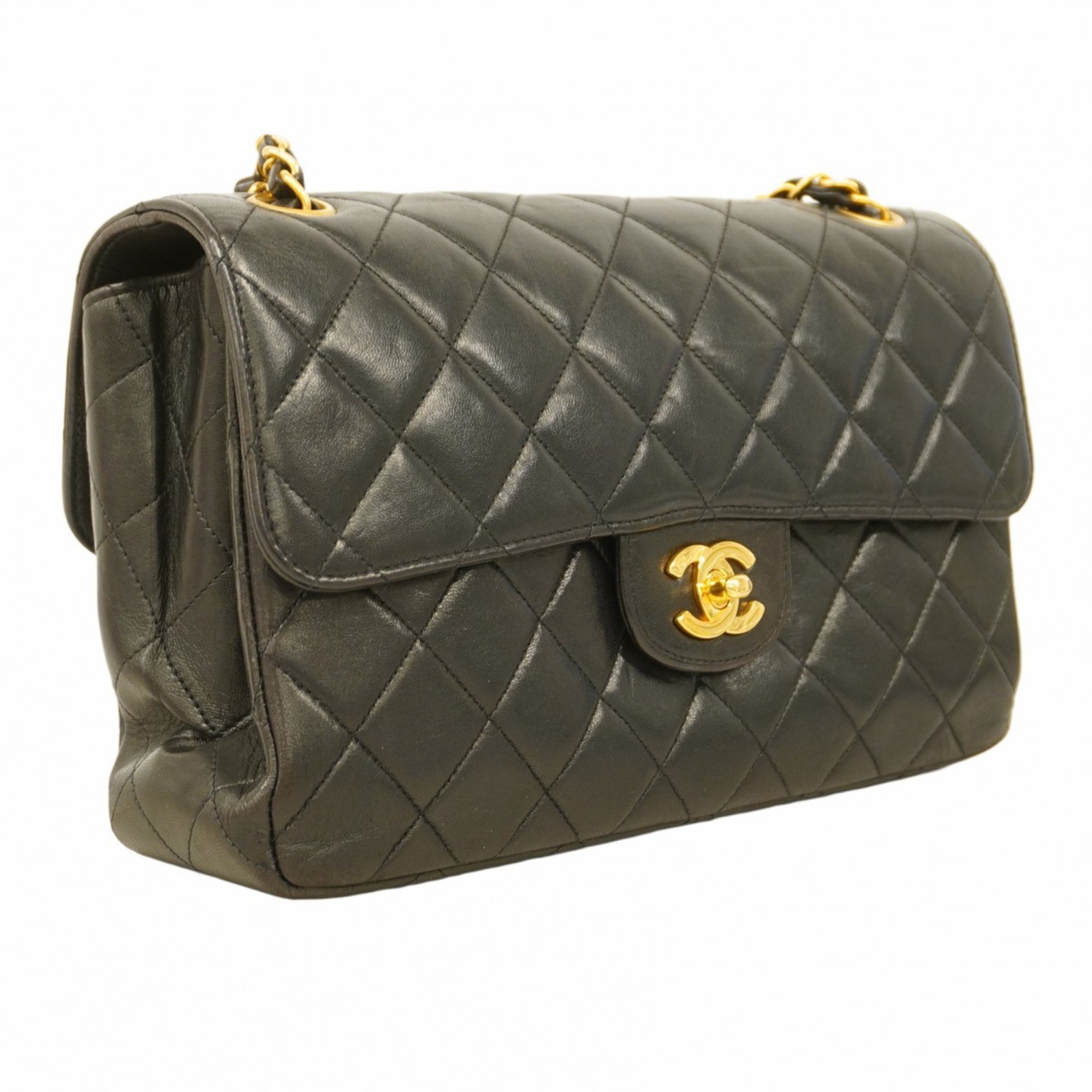 Chanel Shoulder Bag Matelasse Double Face Lambskin Black Women's