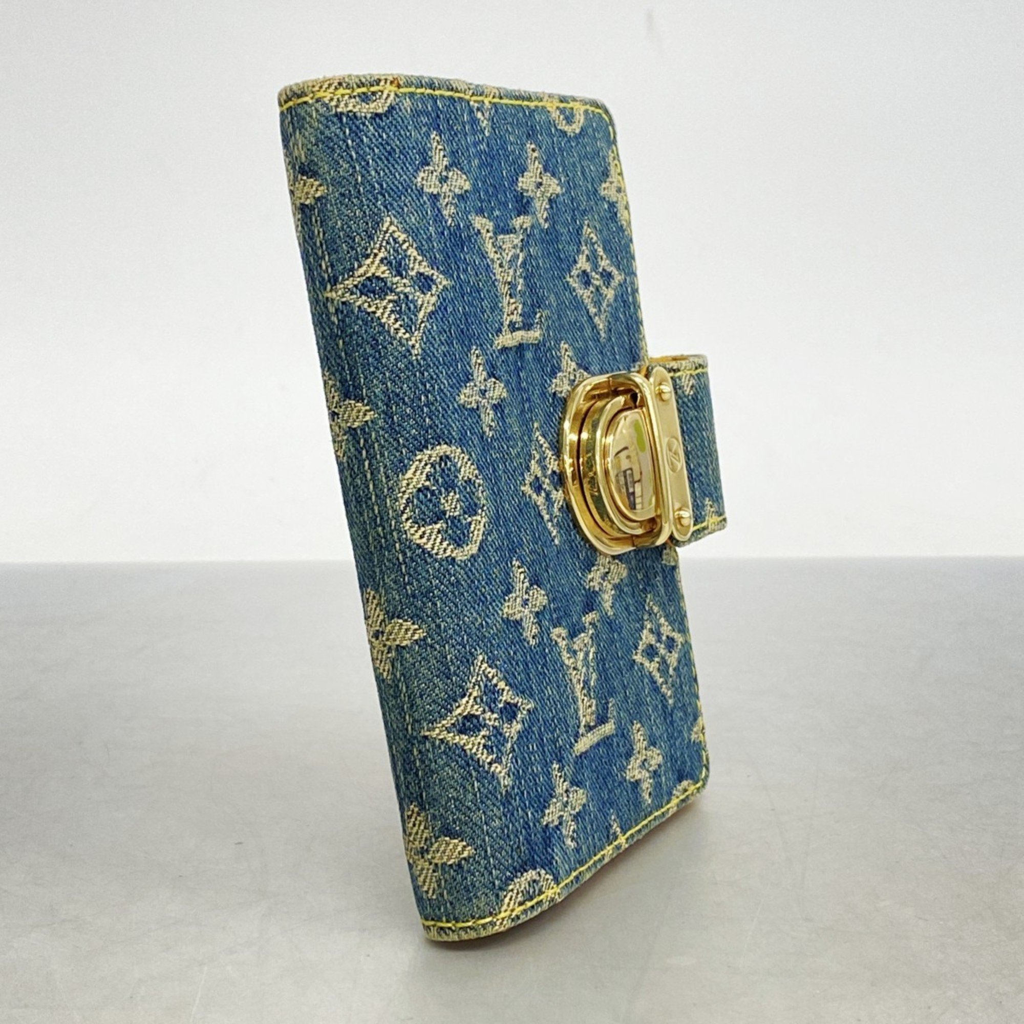 Louis Vuitton Notebook Cover Monogram Denim Agenda PM R20010 Blue Ladies