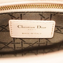 Christian Dior Handbag Cannage Lady Leather Pink Brown Champagne Ladies