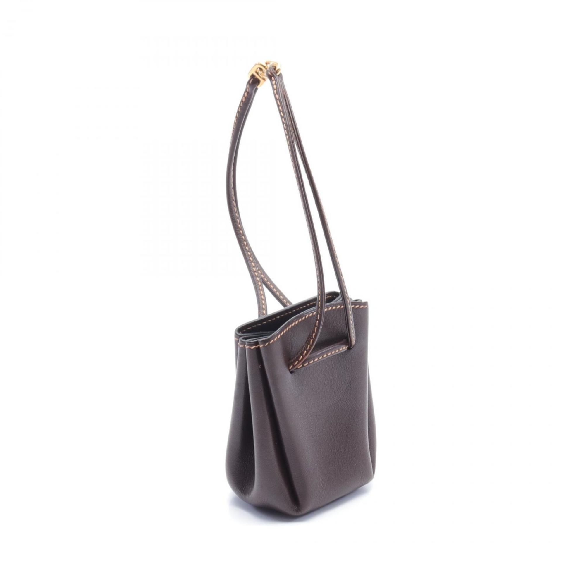 Hermes HERMES Vespa Pouch Bag Veau Gulliver Women's Brown