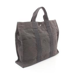 Hermes HERMES Air Line MM Tote Bag Nylon Canvas Men's Women's Gray