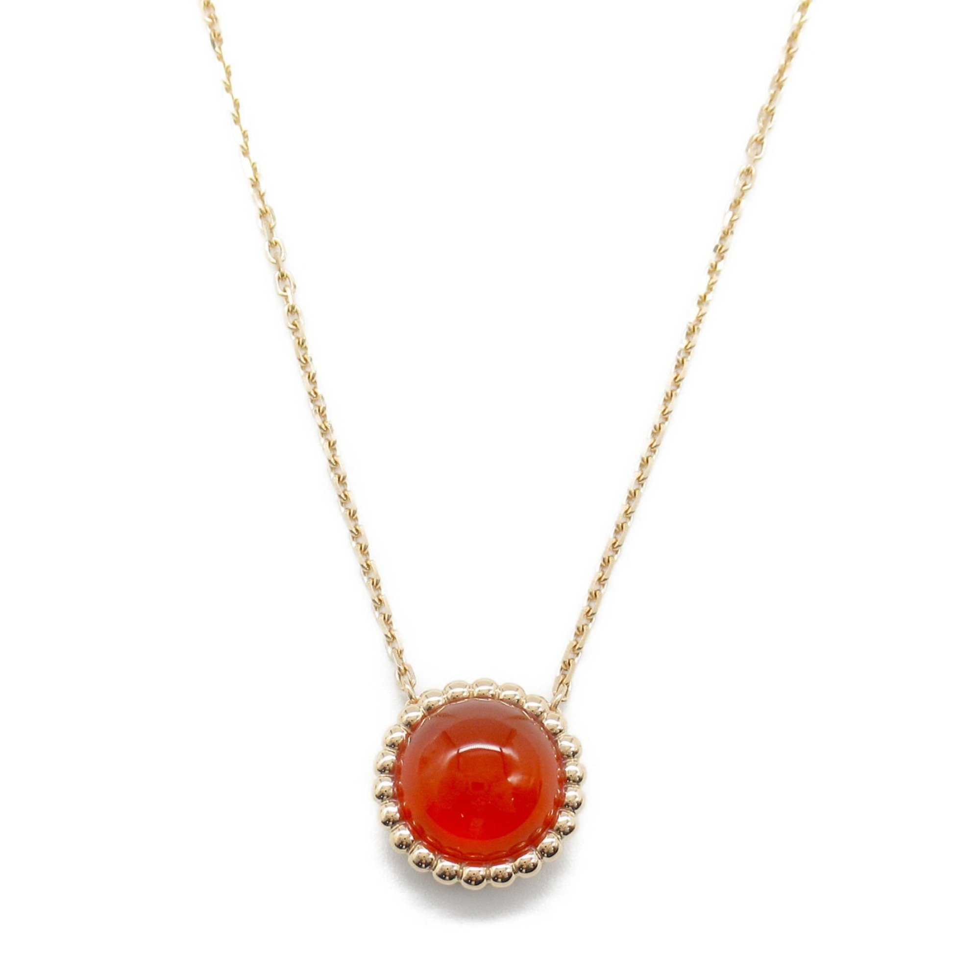 Van Cleef & Arpels Perlée Couleur Pendant Necklace K18PG (Pink Gold) Carnelian Women's Orange VCARP4DO00