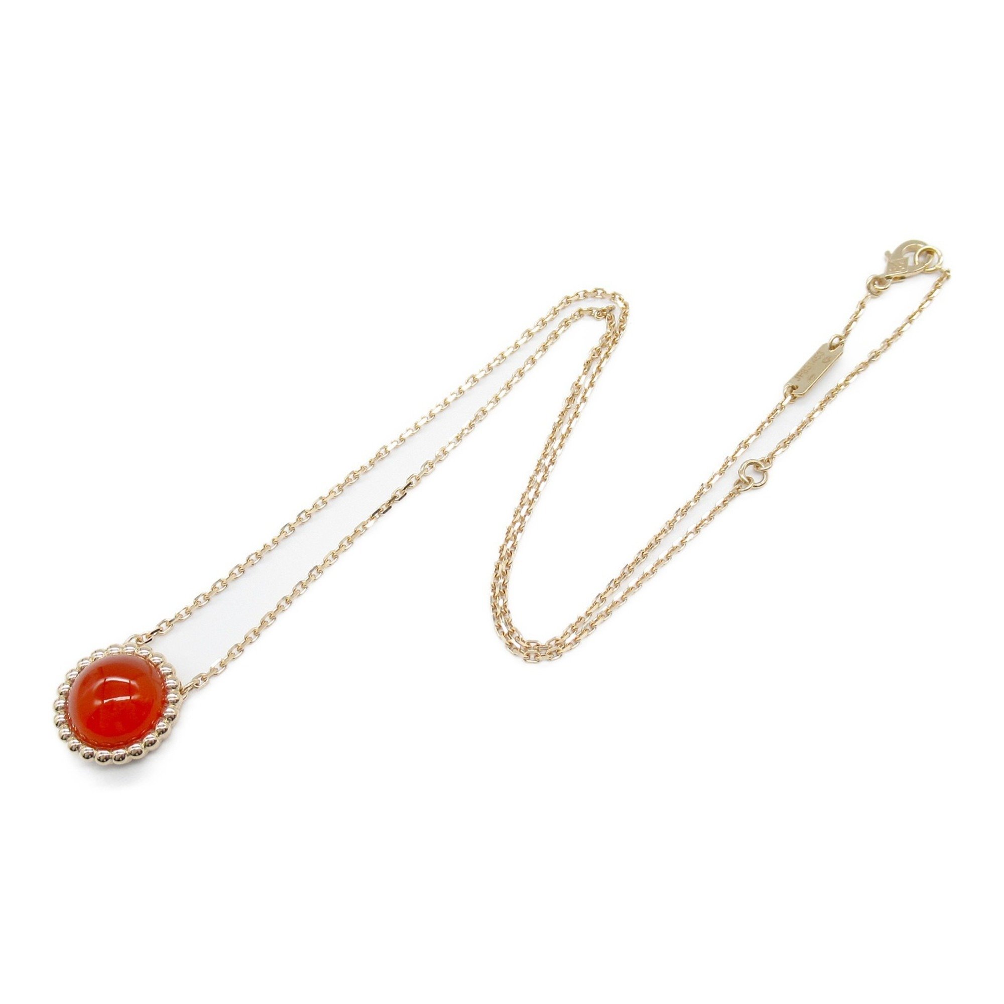 Van Cleef & Arpels Perlée Couleur Pendant Necklace K18PG (Pink Gold) Carnelian Women's Orange VCARP4DO00